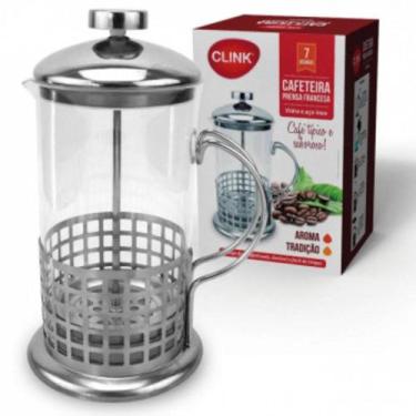 Imagem de Cafeteira Prensa Francesa 800 Ml em Vidro e Inox Clink - 7 xícaras