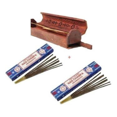 Imagem de Incenso Sai Baba Nag Champa Indiano/ Brinde Suporte Báu - Loja da Índi