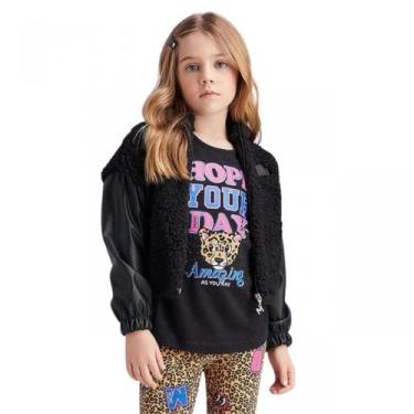 Imagem de Jaqueta Bomber de Pelo e Couro H4984 - Momi, 12, Preto