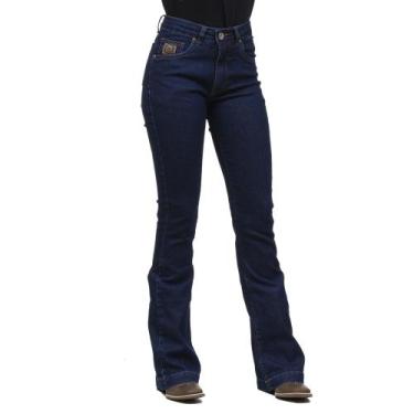 Imagem de Calça Jeans Feminina Flare Azul com Elastano Os Vaqueiros 32240, 42