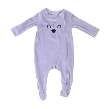 Imagem de Macacão Infantil Feminino Malwee Longo Bordado Lilas - 10001, G