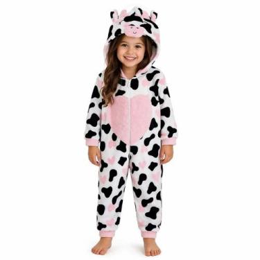 Imagem de Macacão Infantil Tiptop Fleece Vaquinha Branco - 3012011, Branco, 06