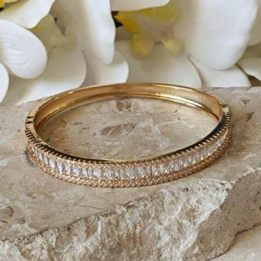 Imagem de Bracelete Cravejado Navete e Microcravejado Zircônia Cristal - izagi