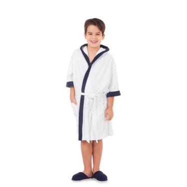 Imagem de Roupão Infantil com Capuz Natação - Sogni Belli, Branco, 4