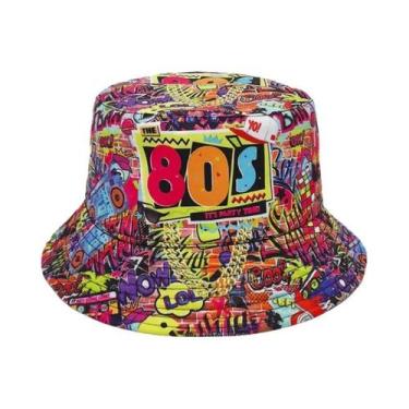 Imagem de Chapéu Bucket Unissex Retrô Anos 80 E 90 Dobrável Para Verão, Praia, P