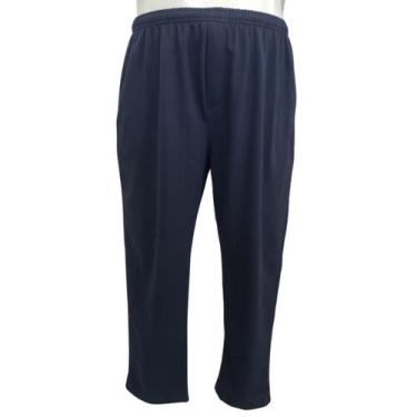 Imagem de Calça Moletinho Básica Extra Leve Sem Flanela Corte Reto Plus Size Tam
