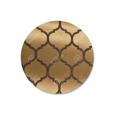 Imagem de Capa para Sousplat em Tecido Jacquard Preto e Dourado Geométrico Tradi