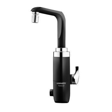 Imagem de Torneira Elétrica de Mesa Essence Bancada Plástico ABS Preto com Cromado 5500W 220V Lorenzetti