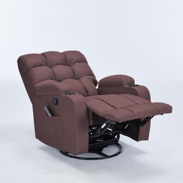 Imagem de Poltrona Arcane G94 Reclinável com Massagem Aquecimento Pu Marrom para Sala Gran Belo
