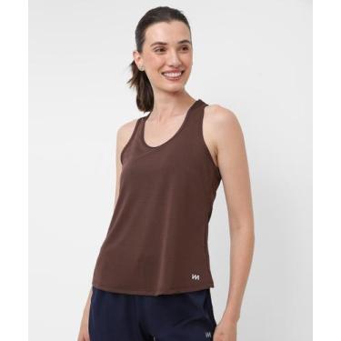 Imagem de Blusa Regata Feminina Dry Fit Fitness Marisa Marrom-76075, Marrom, G