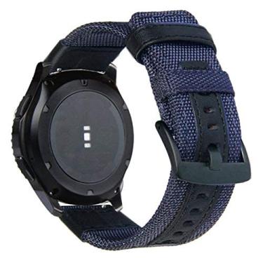Imagem de Pulseira 22mm Tour em Nylon compatível com Samsung Galaxy Watch 3 45mm - Galaxy Watch 46mm - Gear S3 Frontier - Amazfit GTR 47mm - Marca LTIMPORTS (Azul Marinho)