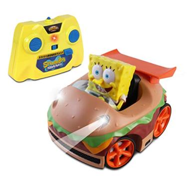 Imagem de NKOK Controle remoto Krabby Patty com veículo Bob Esponja, veículo RC de função completa, luzes funcionais, tem controle de rádio e Turbo Boost, ótimo item para crianças, a partir de 6 anos