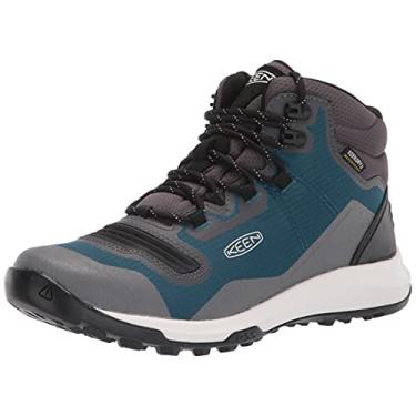 Imagem de KEEN Bota de caminhada feminina Tempo Flex de altura média leve e impermeável, Coral azul/branco estrela, 7.5