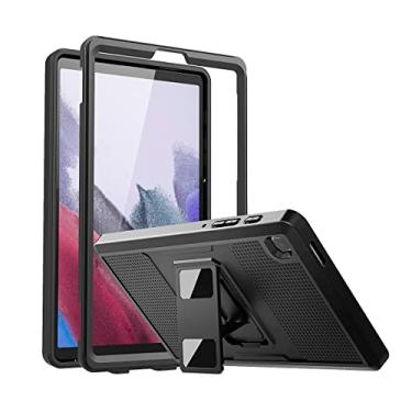 Imagem de Capa para Samsung Galaxy Tab A7 Lite 8,7” polegadas, 2021 (SM-T225/T220/T227) - Armadura completa, proteção de vidro para tela e suporte para leitura Preto