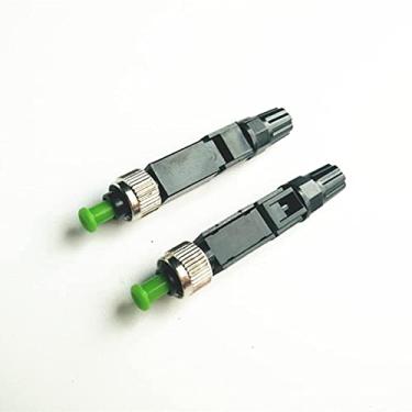Imagem de Pacote com 50 cabos FTTH FC/APC de fibra óptica rápido conector adaptador modo único para rede CATV (50 peças verde preto)
