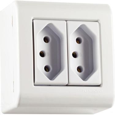 Imagem de Caixa de Sobrepor com 2 Tomadas 2P+T 20 A 250 V Tramontina LizFlex Branca Tramontina