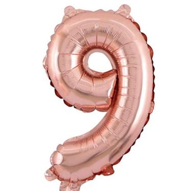 Imagem de Balão de número metalizado rose gold gigante - 75cm (CLIQUE e Escolha seu número) (9)
