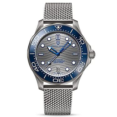 Imagem de Pagani Design 1685 Moda Masculina Relógios Automáticos Mergulho 100 M Relógios de Pulso Mecânicos Movimento Japonês Casual Relógio Masculino Esportivo, PD1685 Cinto de malha azul,