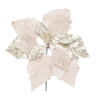 Imagem de Flor Natal Poinsetia Juta Cru/nud 1un 15x30x27cm 1022492