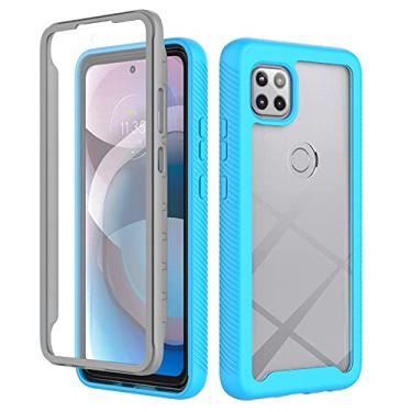 Imagem de YUNCHAO Caixa de telefone Para Motorola Moto One 5G Ace Starry Sky Solid Color Series à prova de choque PC + TPU Case com filme PET capa para celular