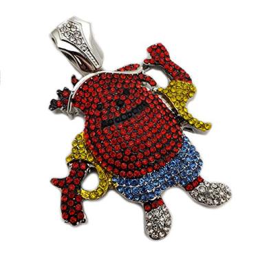 Imagem de Bling FACTORY Hip Hop Iced Banhado a Ouro Branco Lab Diamante Kool AID Homem Grande Pingente