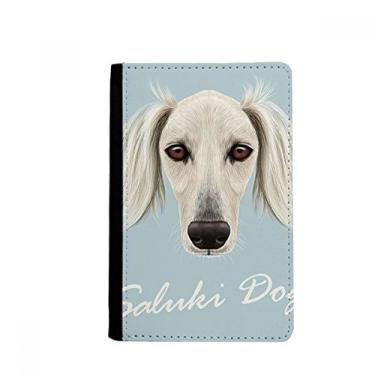 Imagem de Bolsa de cartão para passaporte de animal de estimação Saluki branco de rosto longo, Multicolorido.