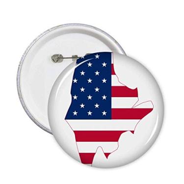 Imagem de Maine USA Mapa Estrelas Listras Bandeira Broche Emblema Botão Decoração 5 peças