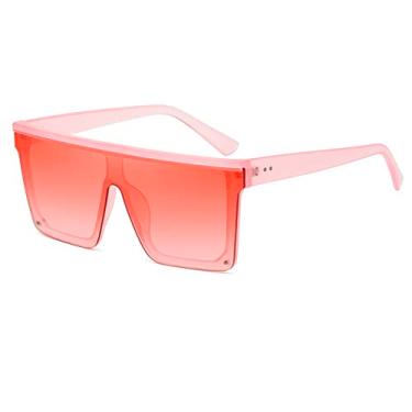 Imagem de Óculos de sol quadrado tamanho grande feminino armação grande retrô óculos de sol gradiente para homens vintage UV400, rosa, tamanho único