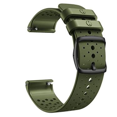 Imagem de KOSSMA Pulseira de relógio inteligente substituição oficial de silicone para exterior para Polar Vantage M pulseira pulseiras de pulso acessórios Correa (Cor: verde exército, tamanho: