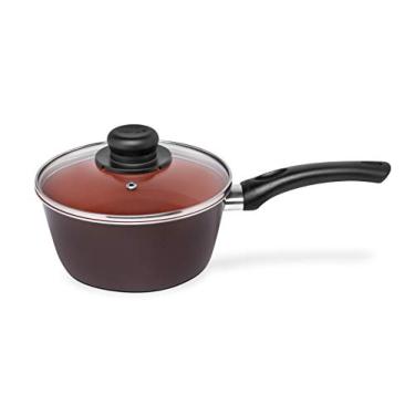 Imagem de Multiflon Panela 18 Centímetros Aluminio Antiaderente Com Tampa de Vidro Linha Terracota Resistente Durável e Saudável