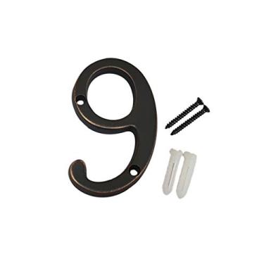 Imagem de QCAA Casa de latão sólido pesado tradicional número 9, 10 cm, bronze veneziano, 1 pacote