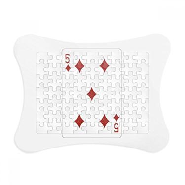 Imagem de Moldura de quebra-cabeça com 5 cartas de baralho de diamante para decoração de imagem