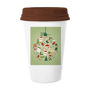 Imagem de Caneca verde de Natal, Papai Noel, árvore de boneco de neve, caneca de cerâmica para copo de café