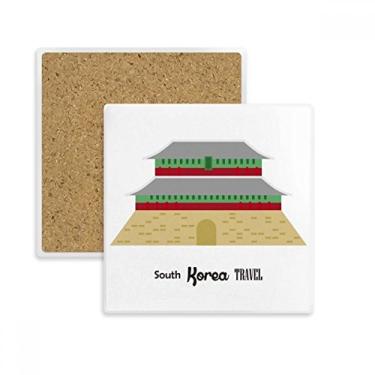 Imagem de Porta-copos quadrado da Coreia do Sul com pontos de referência para viagem e porta-copos com pedra isolante