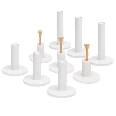 Imagem de GoSports Pacote com 9 camisetas de golfe de borracha – 3 camisetas de 3 cm, 6 cm e 8 cm – universais com tapetes de golfe de grama artificial