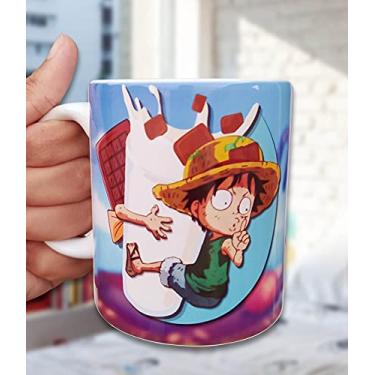 Imagem de Caneca Anime One Piece Personalizada em Porcelana (Chocolate) - Presente Geek e Nerd