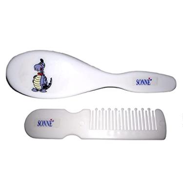 Imagem de ZKMAGIC Kit Pente E Escova Para Bebê Dino Sonne Branco