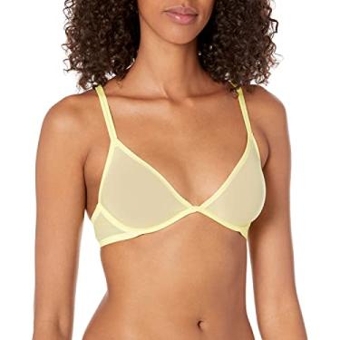 Imagem de Calvin Klein Sutiã feminino transparente marquisette sem forro, Amarelo novo, 30C