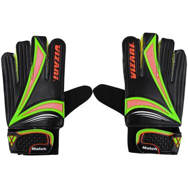 Imagem de Vizari Luvas júnior para proteção e aderência | Luvas de goleiro de futebol juvenil tricolor com pulseira elástica para ajuste seguro | Luvas de goleiro com suporte de dedo com amortecimento de espuma