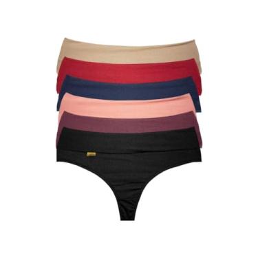 Imagem de Kit 2 Calcinha Plus Size Feminina Lingerie Sensual Fio Duplo Cós Alto Dyeu Modas (48)