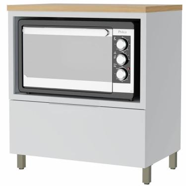 Imagem de Balcão Nesher Marquesa em MDF 15mm com Nicho para Micro-ondas, 1 Gaveta e 1 Prateleira - 80cm de largura