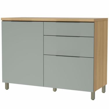 Imagem de Balcão Nesher Rainha em MDF 15mm com 1 Porta, 4 Gavetas e 1 Prateleira - 120cm de largura