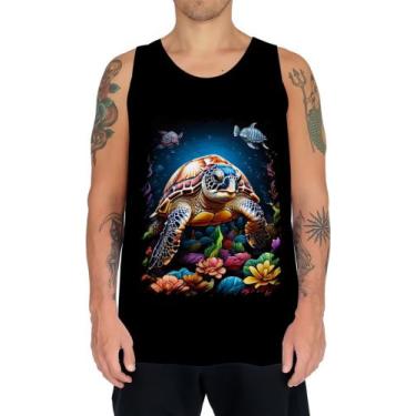 Imagem de Camiseta Regata De Tartaruga Marinha Desenhada 6 - Kasubeck Store
