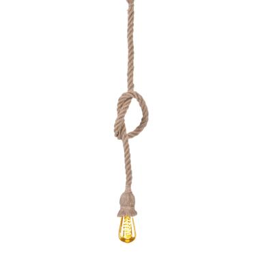 Imagem de Cabo de luz pendente,kit de luz pendurado em cord?o de lampada de tecido vintage com corda de canhamo torcido conjunto de soquete de luzes pendentes E27 para lampada pendente(Single Head), Lampa