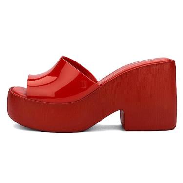 Imagem de Melissa Salto feminino elegante sem cadarço com plataforma, Vermelho, 35