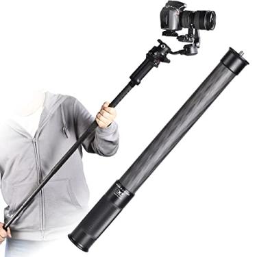 Imagem de Haste de extensão de fibra de carbono, trava de torção rápida, tubo de 4 seções, suporte de parafuso de 0,6 cm compatível com estabilizador de gimbal de celular com câmera, gopro DJI, osmo, bastão de