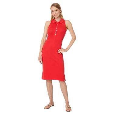 Imagem de Lilly Pulitzer Camisa polo feminina sem mangas Reema, Mizner Vermelho, M