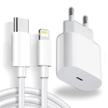 Imagem de Carregador Compátivel Com iPhone Turbo Cabo Lightning Reforçado + Fonte Adaptador SE Ultra Rápido Usb-C Turbo 20w Premium 8 Plus X Xr 11 12 13 14 14 Pro Max Protect SYSTEM - VOLT3M