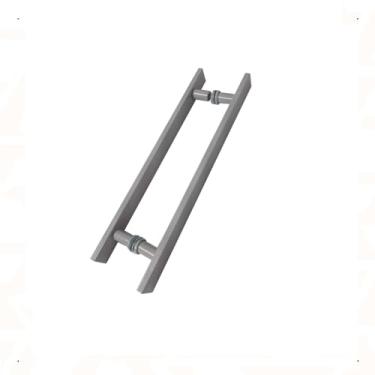 Imagem de Puxador Porta De Correr Vidro Madeira 30cm Barra Maciço Cinza