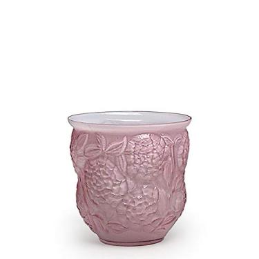 Imagem de Cachepot Vaso Flores Roxo Leitoso Murano Cristais Cadoro